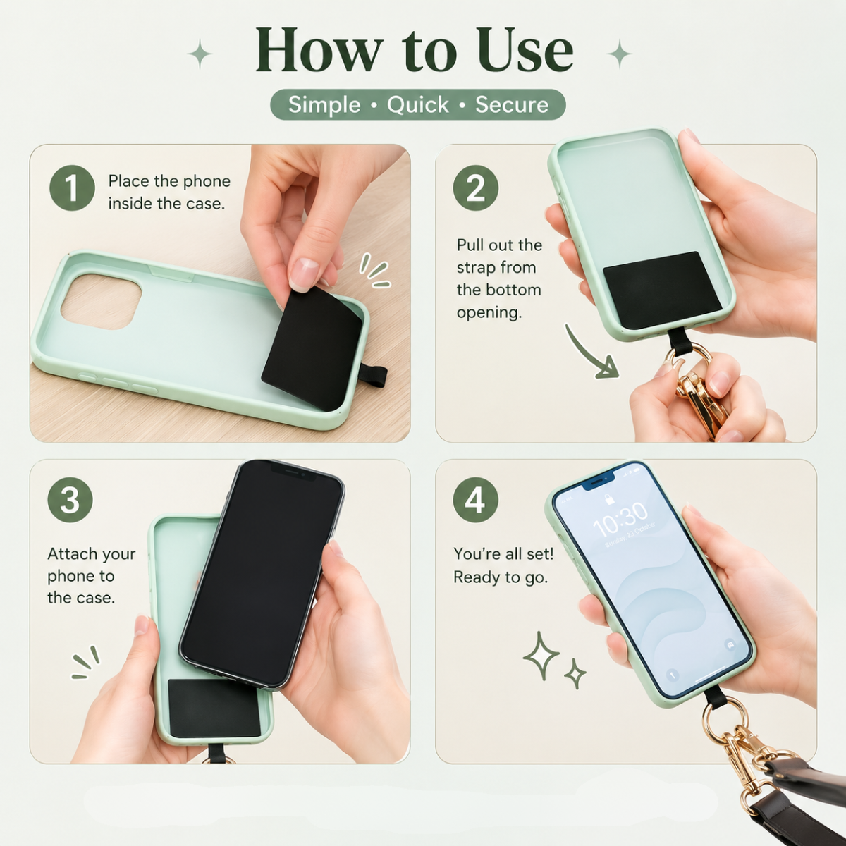 Clip & Go Crossbody Phone Strap